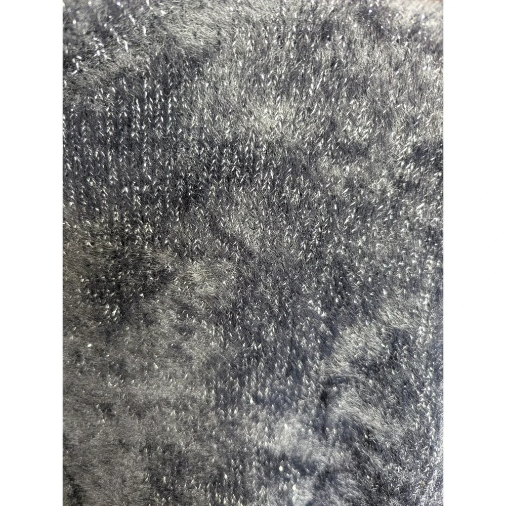 A-17 Mock‎ Turtleneck Fuzzy Boxy Pullover Sweater Wild Fable Black Lurex XXL